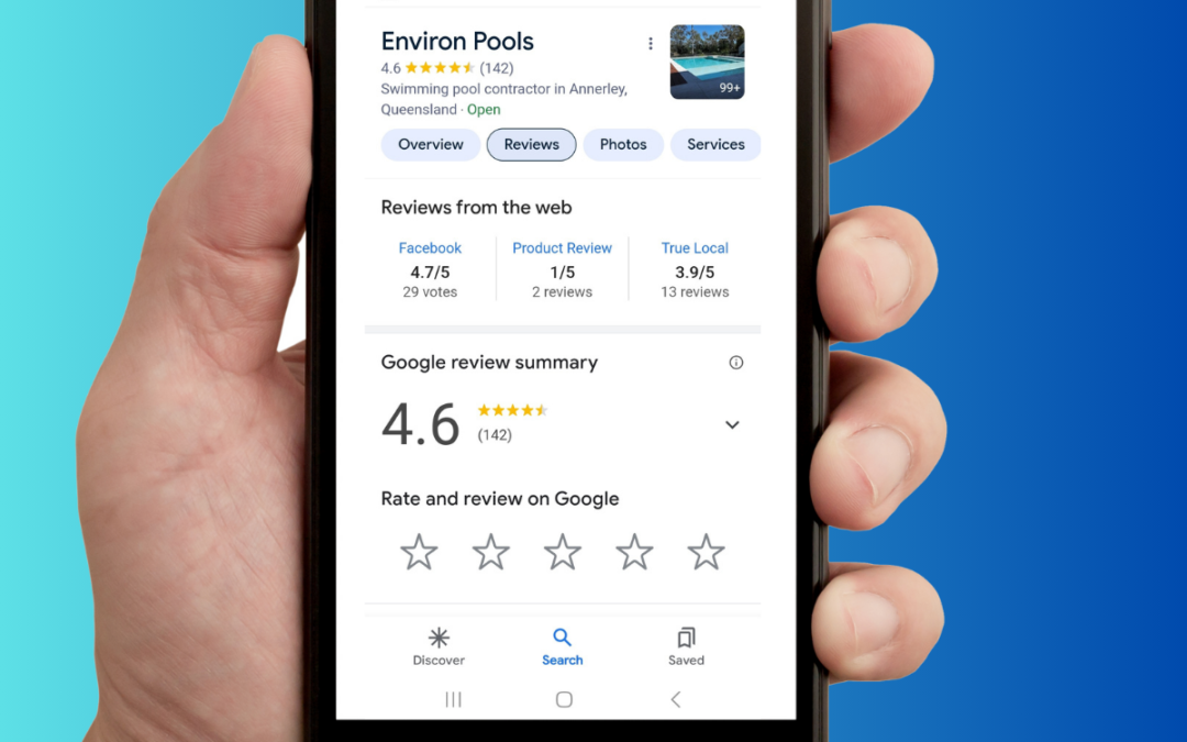 “Environ Pools Making a Splash Sitting At A 4.6 Google Star Rating”